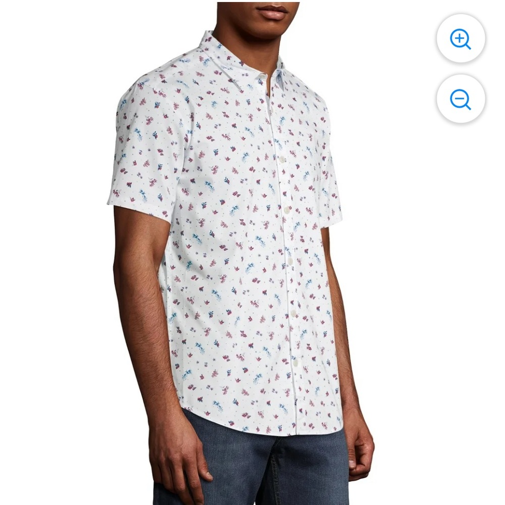 White Floral Short Sleeve Shirt (Box C) - Picture 2 of 8